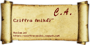 Cziffra Anikó névjegykártya